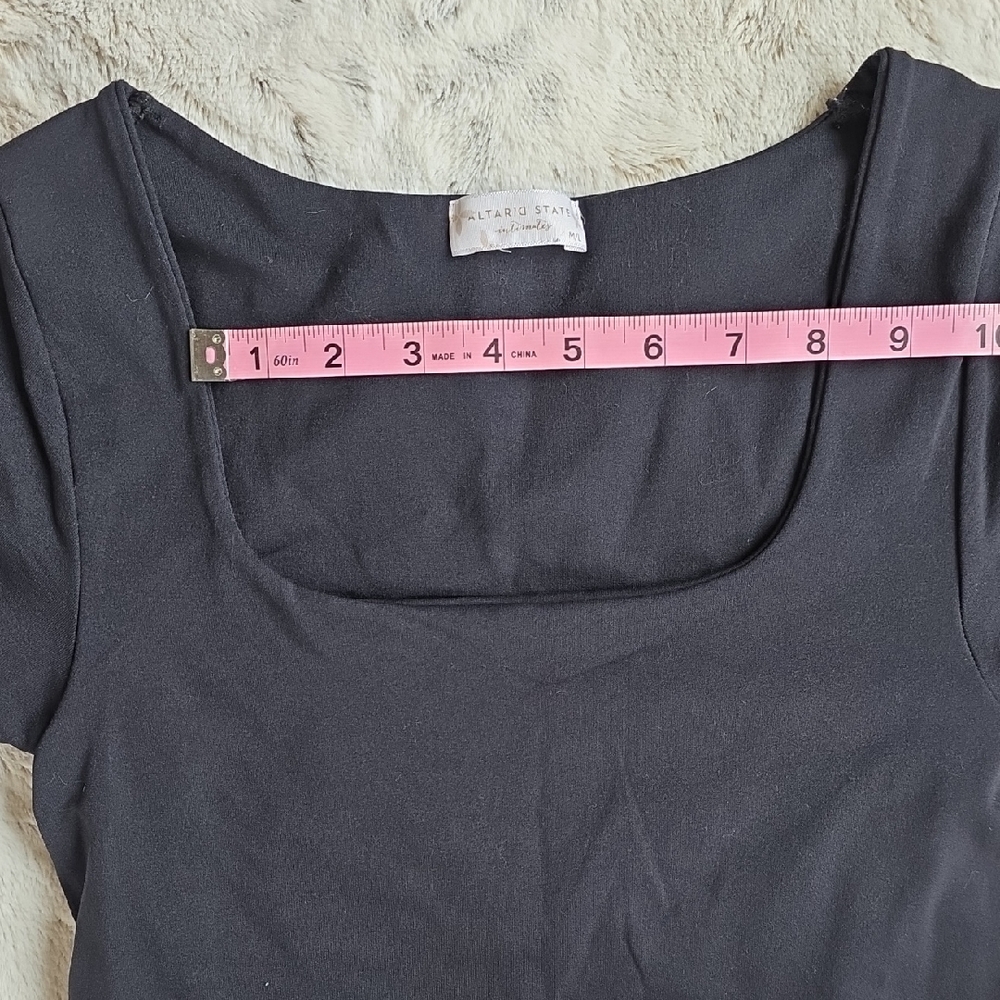 Altar'd State Black Seamless Square Neck Short Sleeve Tee - Picture 8 of 8
